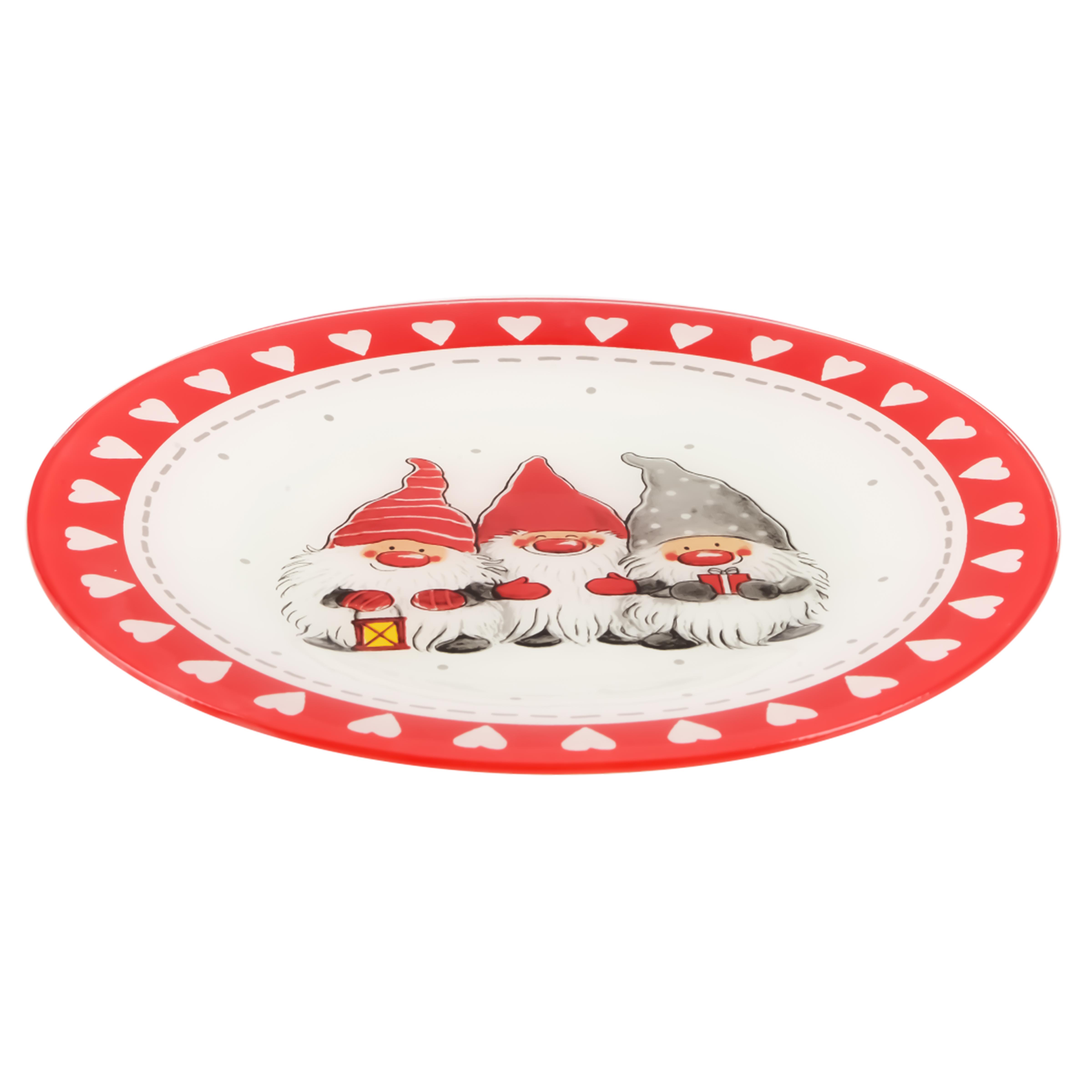 Блюдо кругле скляне Viva NY GNOMES GIFT 26 см (S30105-2) - фото 2