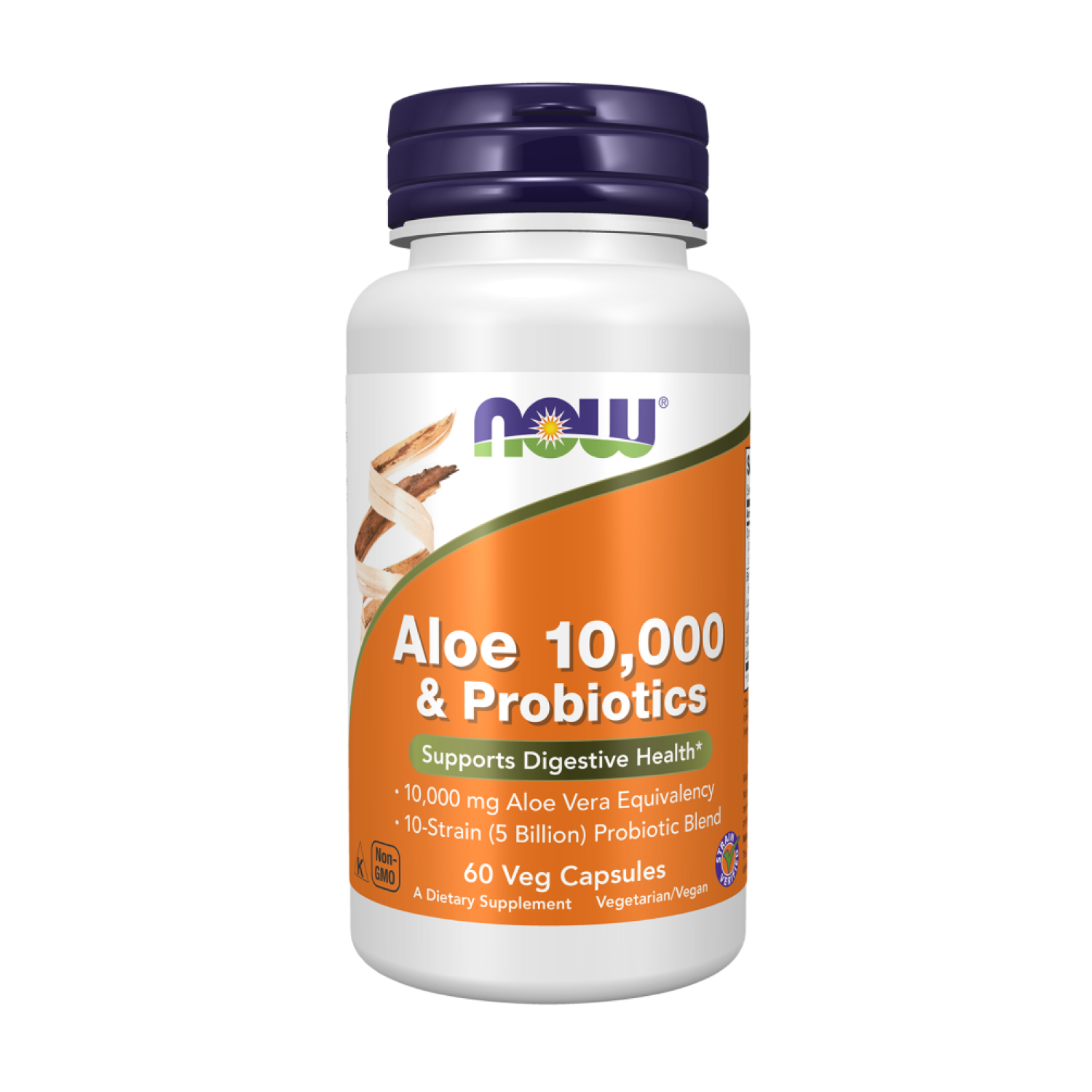 Диетическая добавка Now Aloe 10 000 and Probiotics 60 капсул