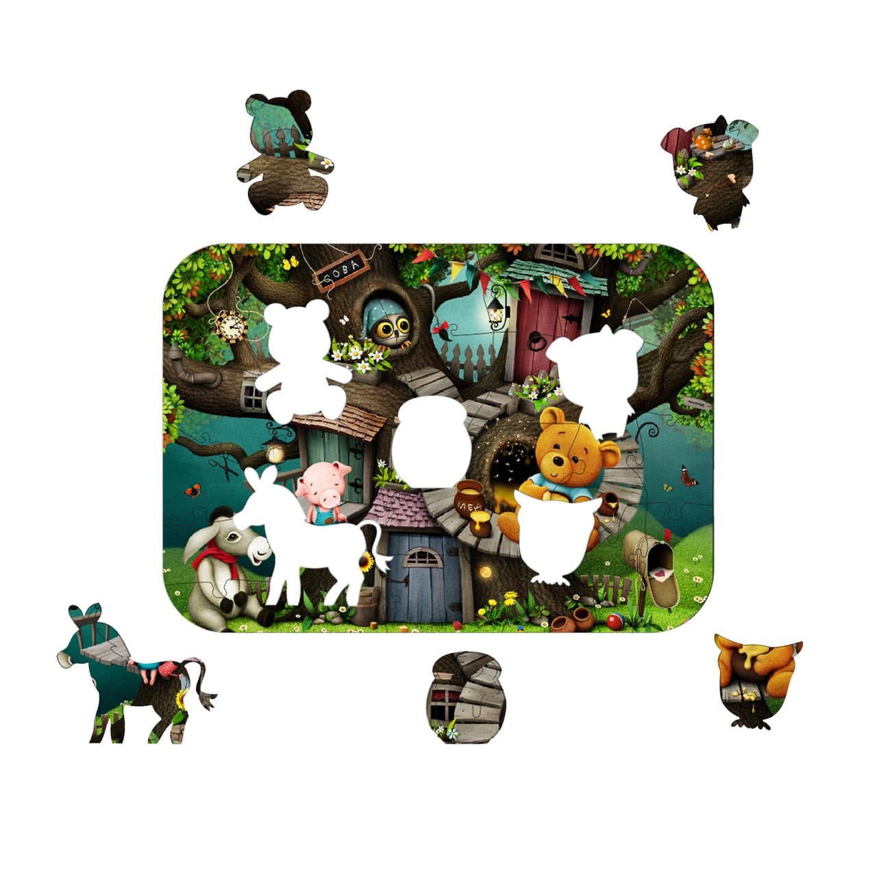 Пазл деревянный Винни и пух А5 (632)