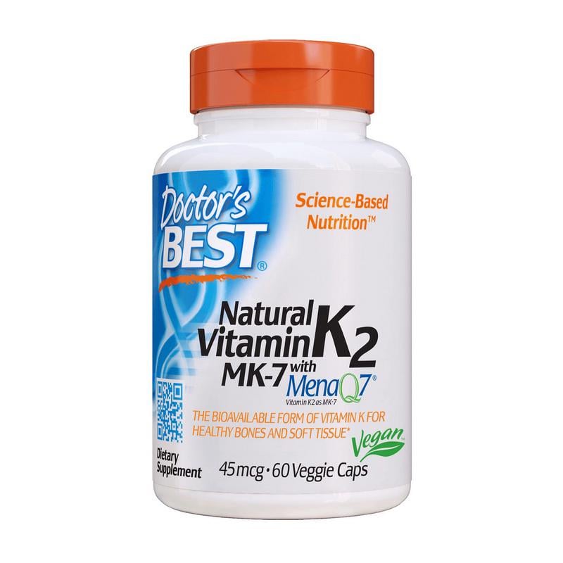 Вітамін К2 Doctor's Best Natural Vitamin K2 MK-7 with MenaQ7 45 mcg 60 veg caps