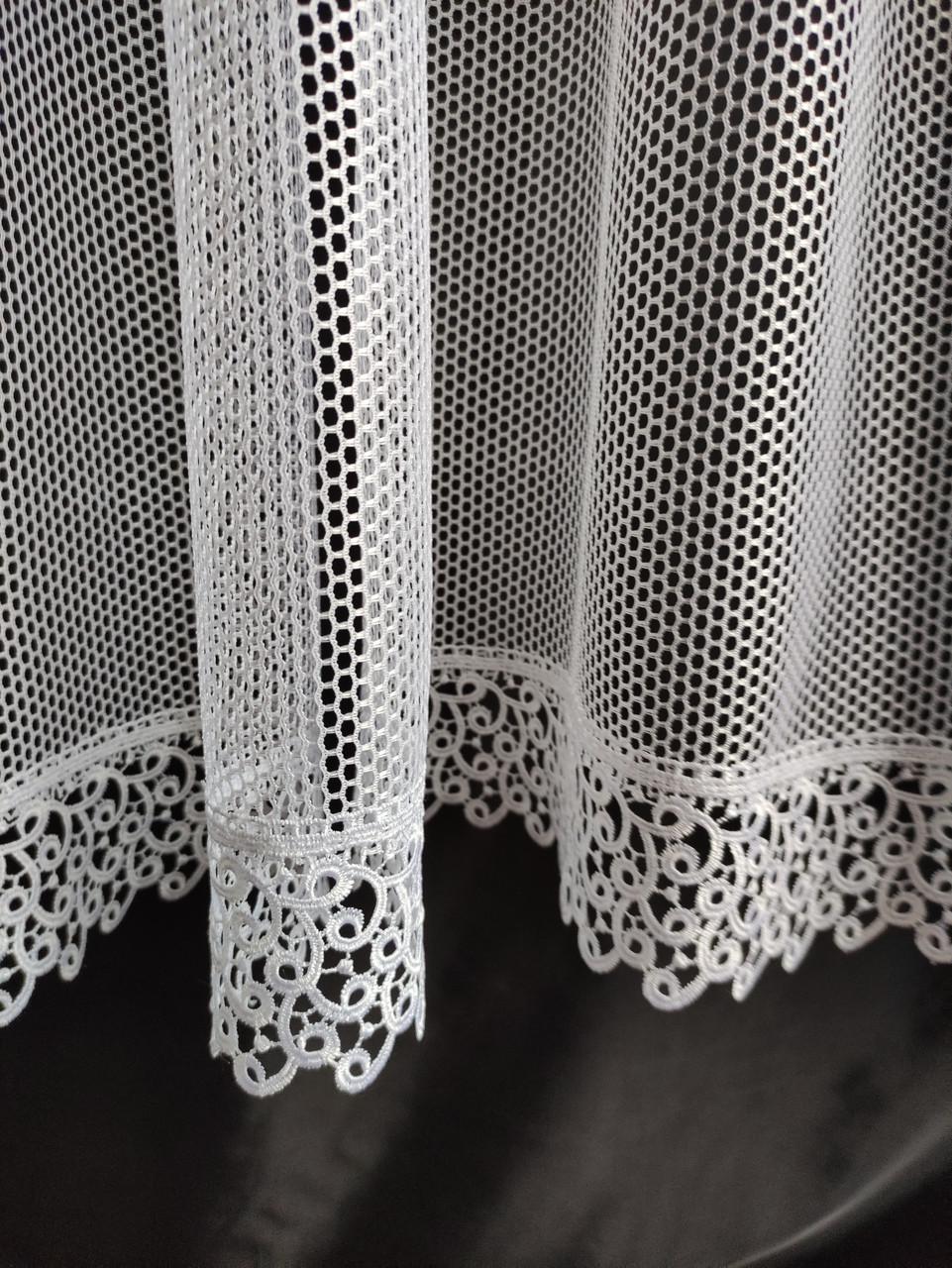 Тюль-сетка Грек на окно с маленьким кружевом 310х170 см Молочный (грк-002) - фото 3 Тюль-сетка Грек на окно с маленьким кружевом 310х170 см Молочный (грк-002) - фото 3