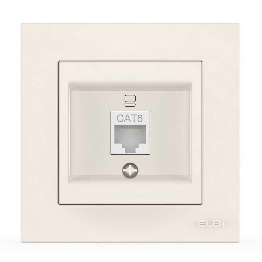 Розетка одинарная компьютерная EL-BI VEGA Белый (00000024614)