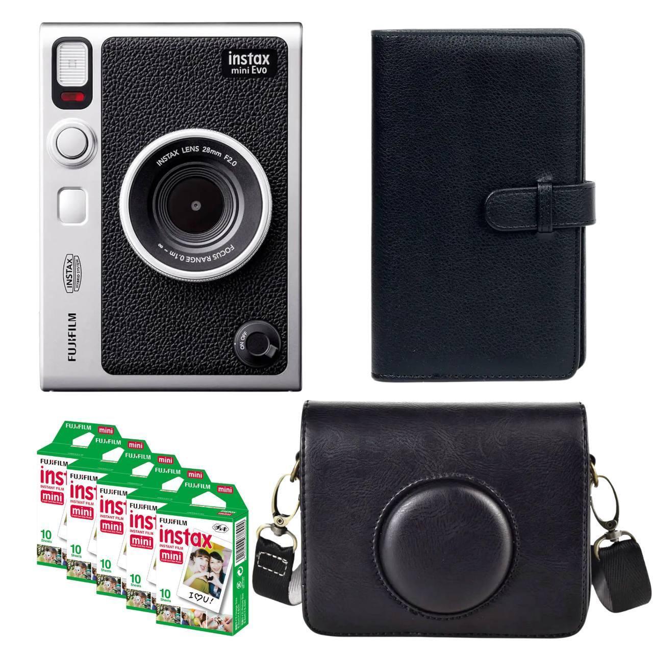 Подарочный набор Fujifilm Instax Mini EVO фотобумага 50 шт./чехол/фотоальбом 108 фото Черный Подарочный набор Fujifilm Instax Mini EVO фотобумага 50 шт./чехол/фотоальбом 108 фото Черный