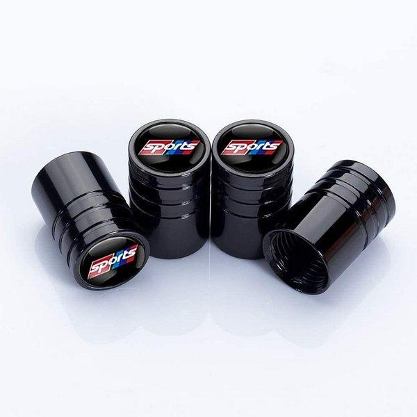 Набор защитных колпачков на ниппель для автомобиля SUNROZ Caps Long Sports 4 шт. Black