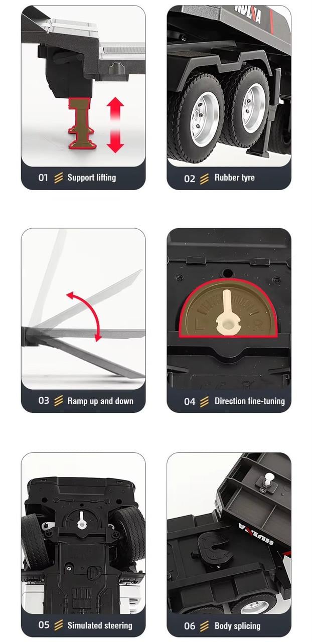 Вантажівка на радіокеруванні з причепом Huina - фото 5