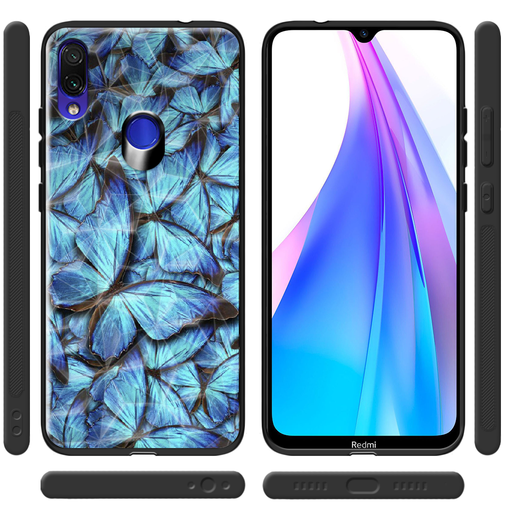 ᐉ Чехол Boxface Xiaomi Redmi Note 7 лазурные бабочки Черный