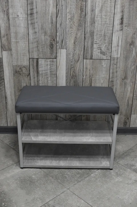Банкетка для взуття металева з м'яким сидінням 32х47х60 см Темно-сірий/Мармуровий (2588791285) - фото 1 Банкетка для взуття металева з м'яким сидінням 32х47х60 см Темно-сірий/Мармуровий (2588791285) - фото 1