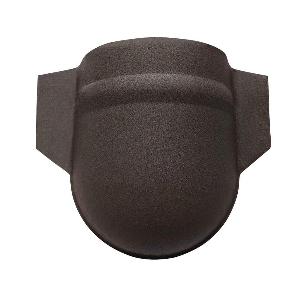 Заглушка конька полукруглая широкая штампованная RAL 8019 матовая Темно-коричневый (33409693)