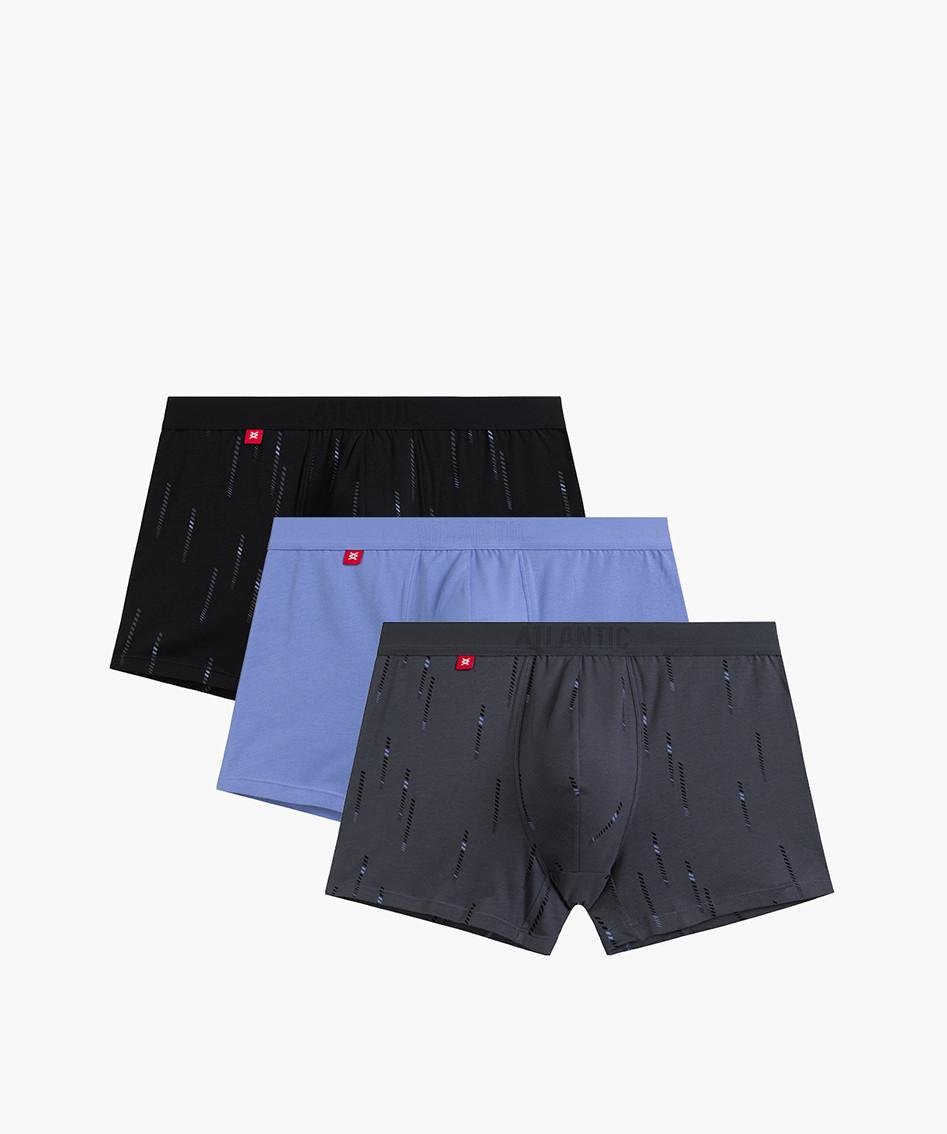 Комплект трусов-боксеров мужских Atlantic 3MH-210 с нашивной резинкой хлопок 3 шт. M Черный/Графитовый/Деним (2596973293) - фото 1 Комплект трусов-боксеров мужских Atlantic 3MH-210 с нашивной резинкой хлопок 3 шт. M Черный/Графитовый/Деним (2596973293) - фото 1