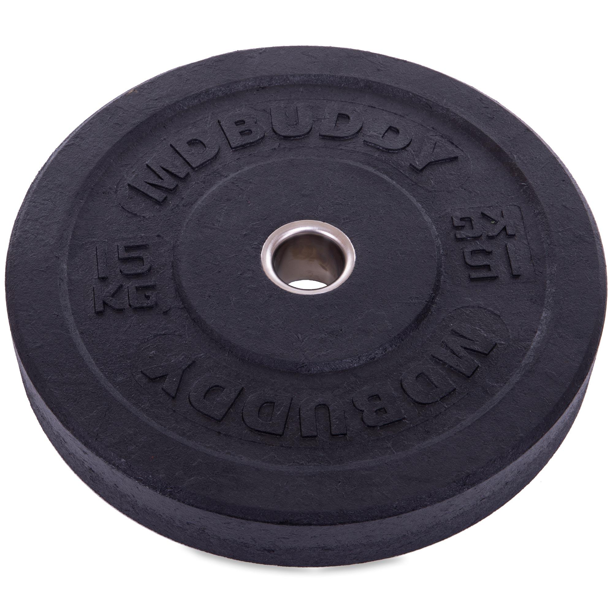 Диск бамперний для кросфіту Zelart Bumper Plates TA-2676-15 51 мм 15 кг Чорний (DR003045)