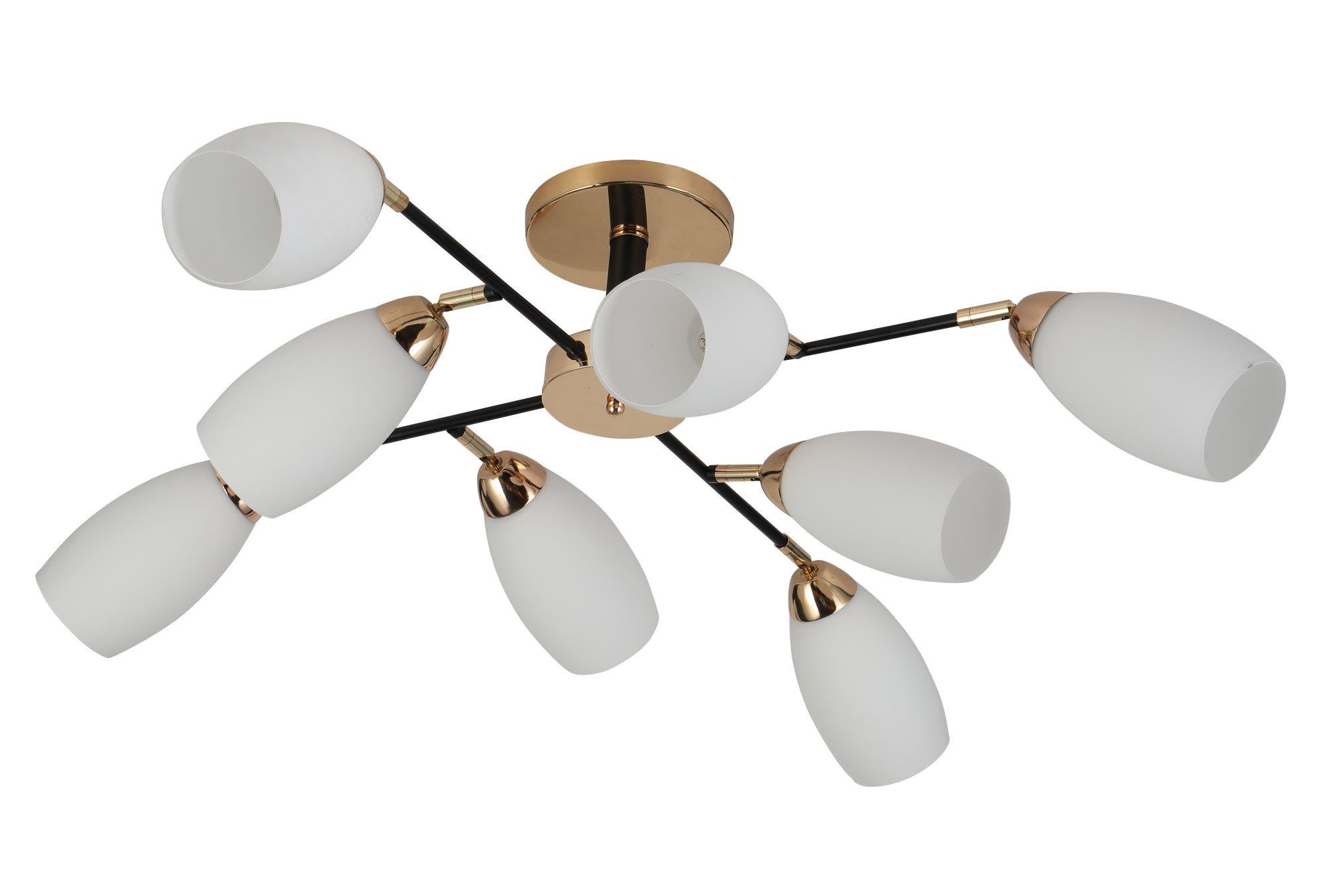 Люстра потолочная Sirius 07086/8 GD+ на 8 плафонов Black Matte