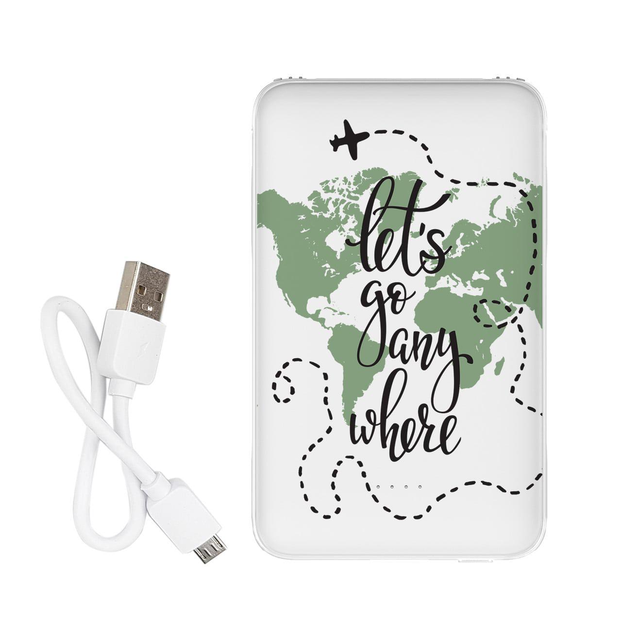 Повербанк с принтом "Lets go any where" 5000 mAh
