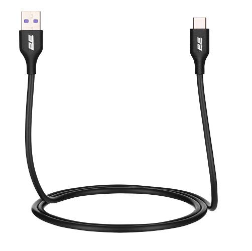 Кабель Glow 2E 2E-CCAC-BL USB-A-USB-C 1 м Чорний (582392) - фото 2