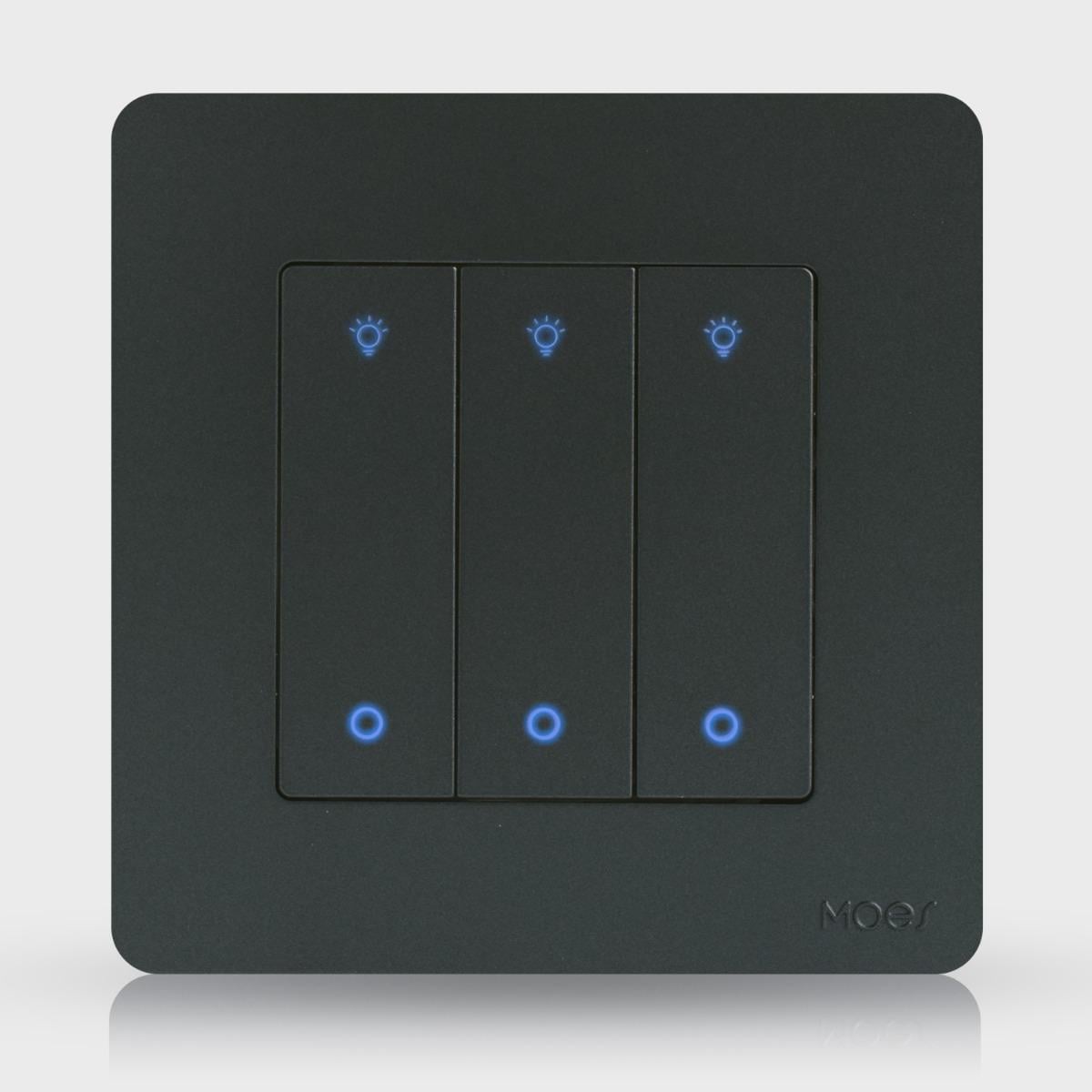 Дымер Tuya smart Zigbee Moes Star Ring 3 клавиши Серый