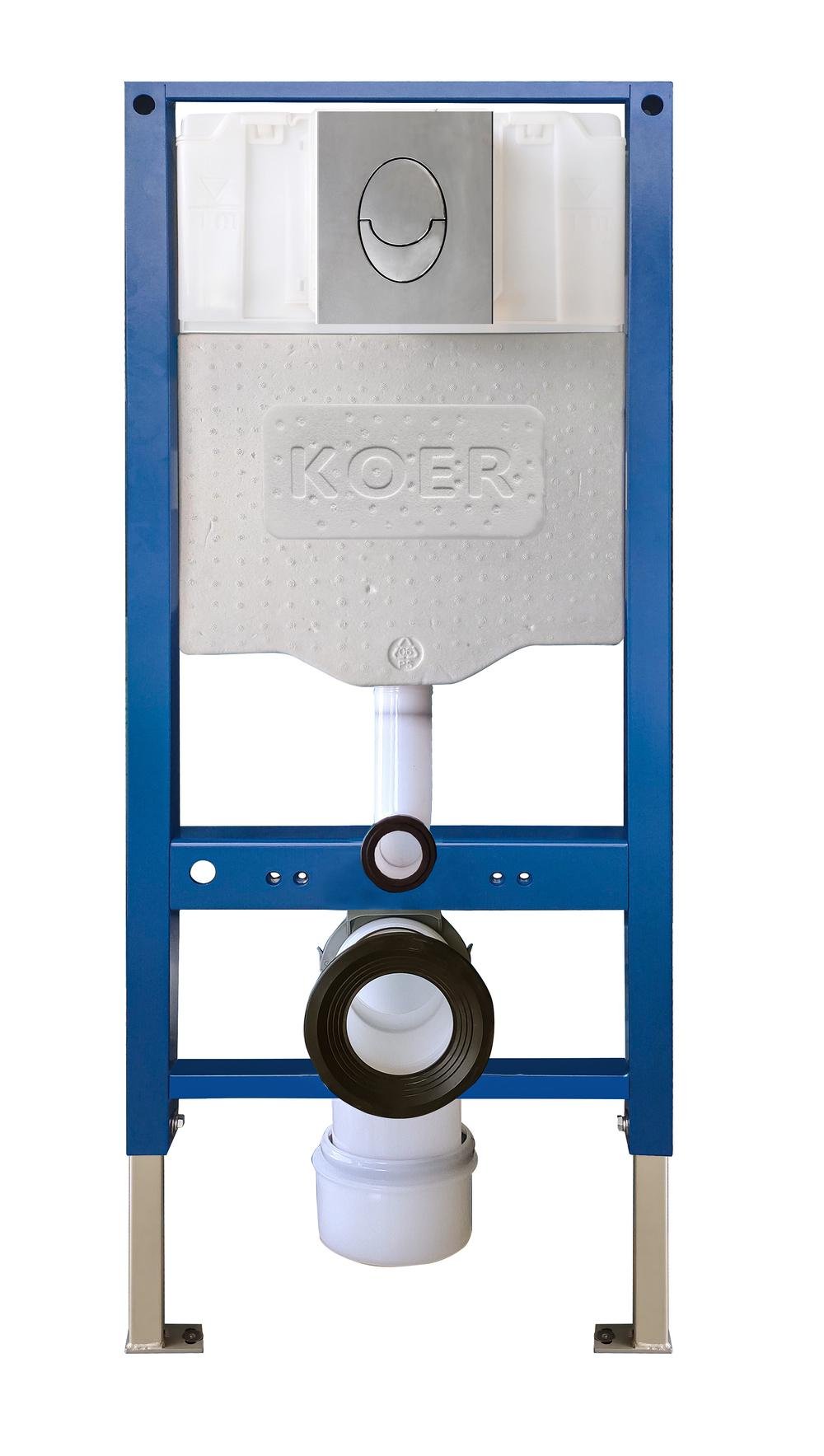 Инсталляция для подвесного унитаза KOER KT-0503-01 500x126x1150 мм с панелью смыва KT-0606-01 Хром (KR5347)