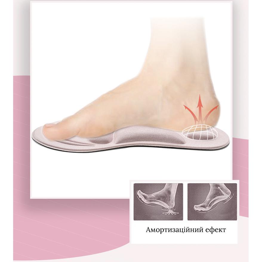 Стельки для обуви мягкие повседневные р. 39-36 регулируемый 25,5-22,5 см Серый (H-13 №11) - фото 5