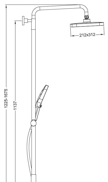 Душевая колонна со смесителем KOER KB-56030-01 3 функции (KR5427) - фото 2