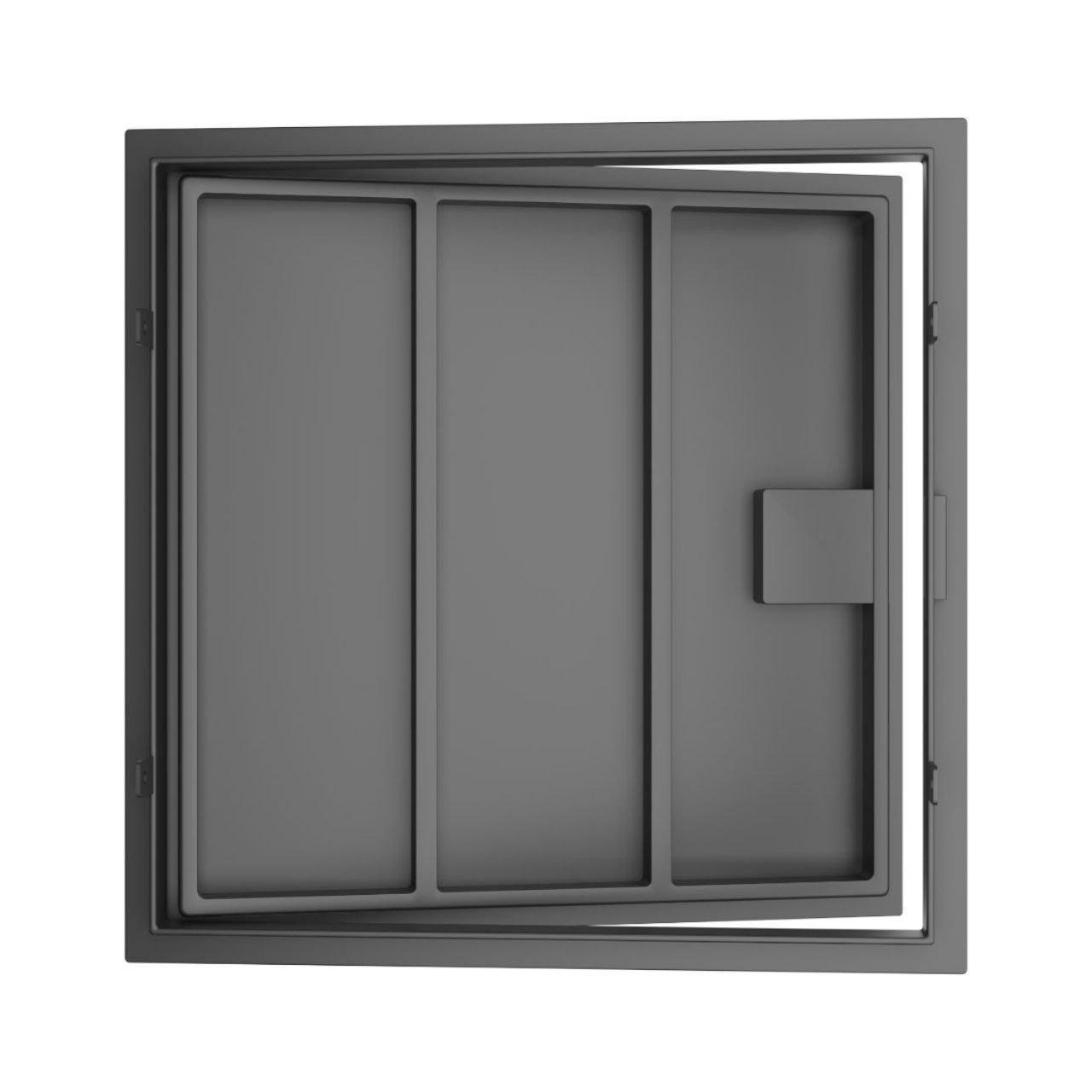 Люк антивандальний стіновий із внутрішнім замком ревізійний сталевий 500х500 мм Лсз-55 Сірий (1855669491/К0133) - фото 3 Люк антивандальний стіновий із внутрішнім замком ревізійний сталевий 500х500 мм Лсз-55 Сірий (1855669491/К0133) - фото 3