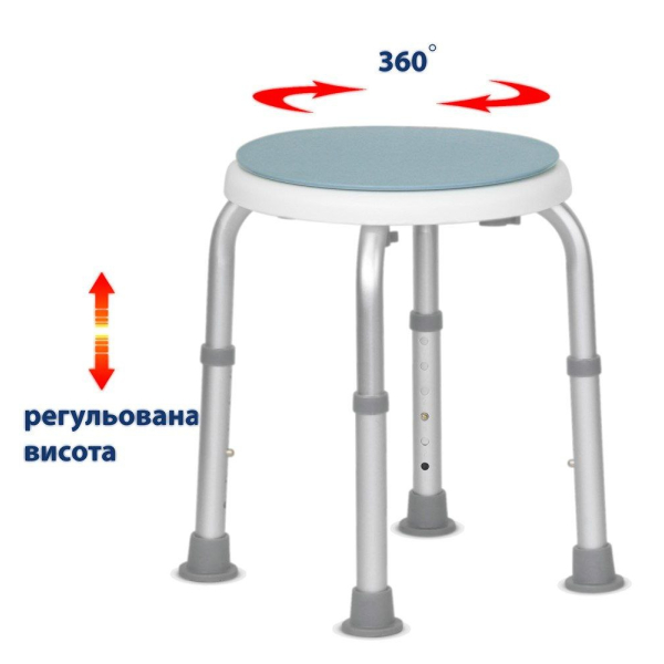 Стілець для ванни і душу Toros-Group 103С Тип 1072 з поворотним сидінням - фото 2