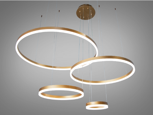 Люстра светодиодная Diasha 105 Вт на тросах 80/60/40/20 см Золотой (D2485-800+600+400+200G)