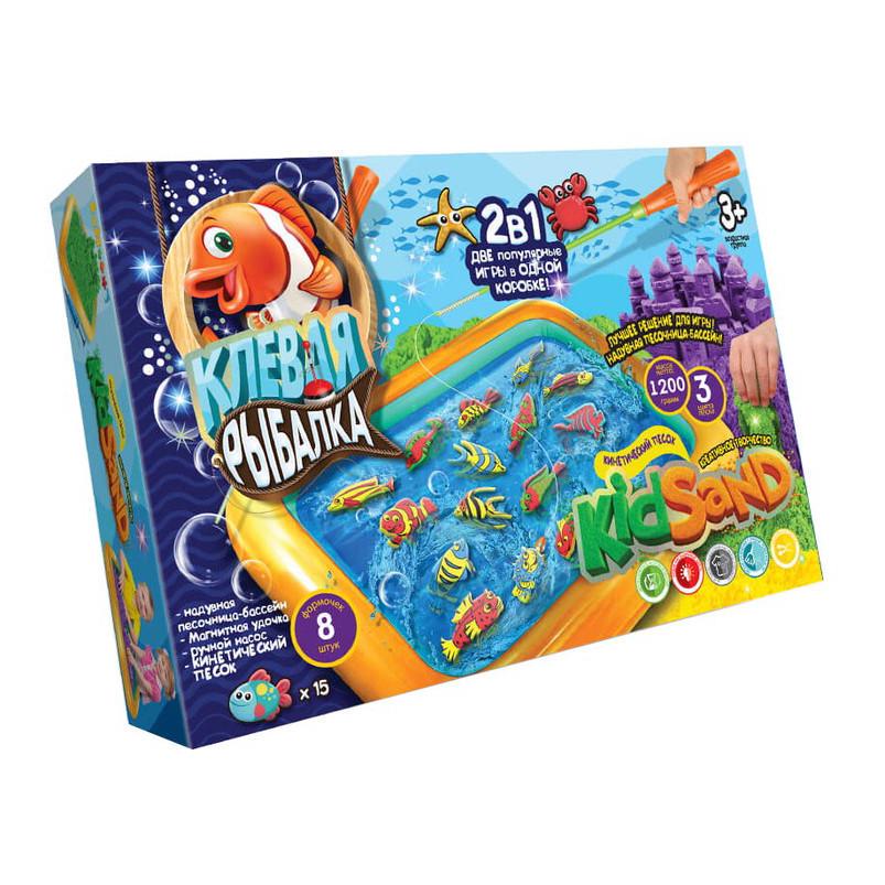 Набір креативної творчості кінетичний пісок Danko Toys KidSand Кльова риболовля KRKS-01-01U 2в1 (RLT45631) Набір креативної творчості кінетичний пісок Danko Toys KidSand Кльова риболовля KRKS-01-01U 2в1 (RLT45631)