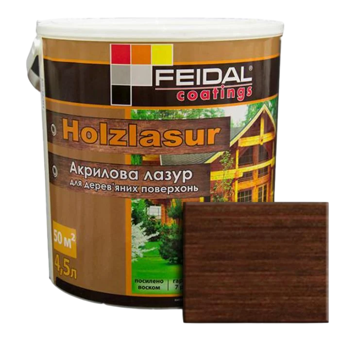 Лазурь акриловая Feidal Holzlasur палисандр 4,5 л (1886455882)