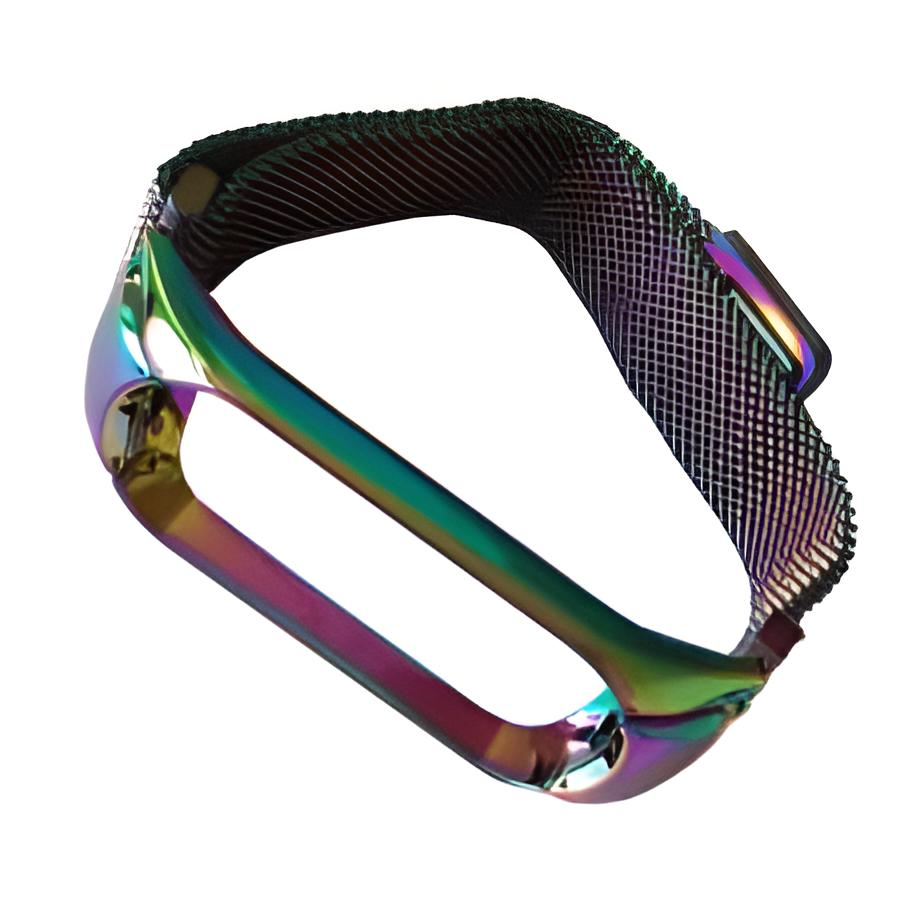 Ремешок для фитнес браслета Xiaomi Mi Band 3 4 Milanese Loop Rainbow Oil