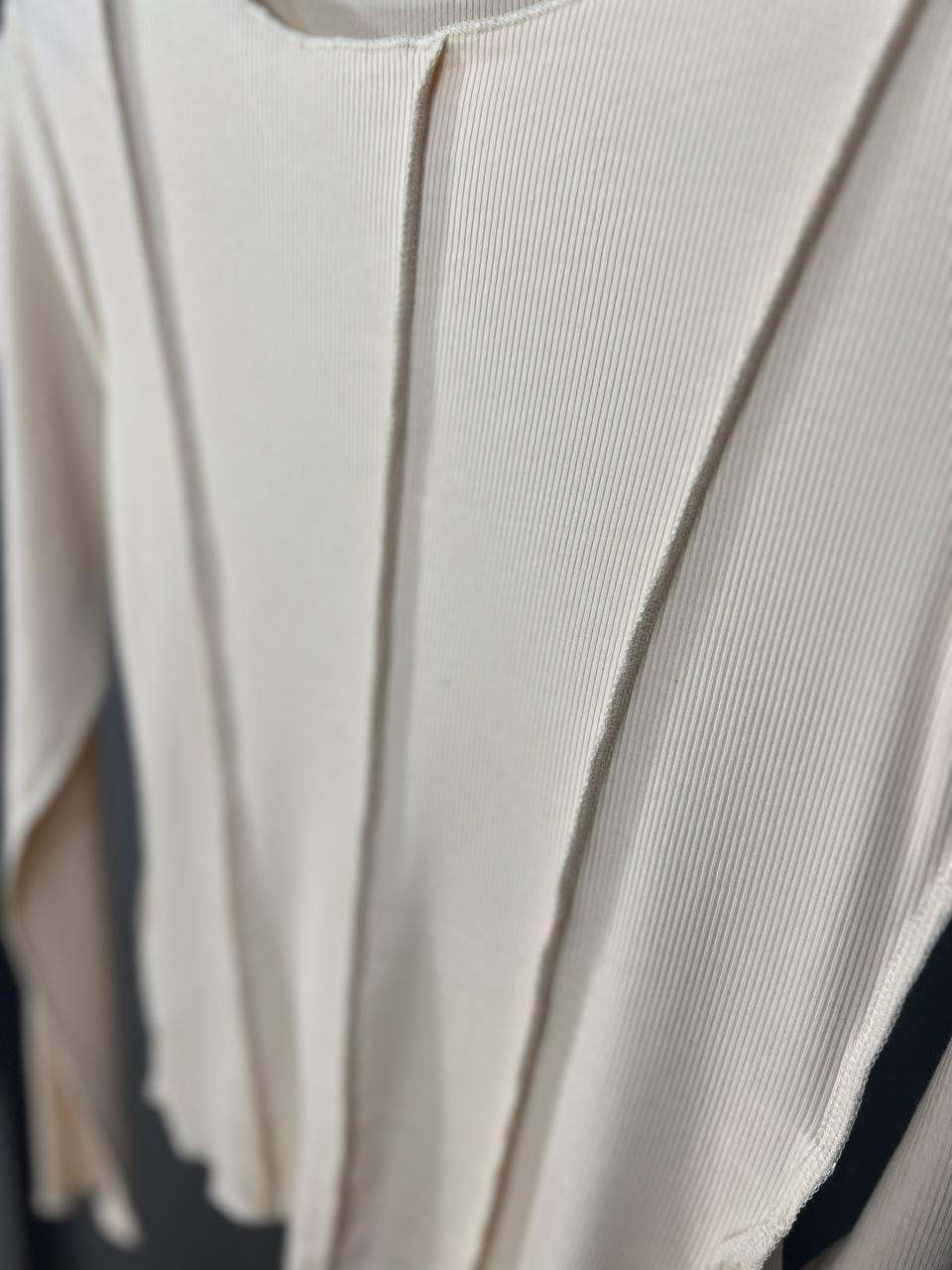 Реглан женский ACCORDDREAM 20530 лонгслив вывернутые швы рубчик OS Бежевый (1334) - фото 3 Реглан женский ACCORDDREAM 20530 лонгслив вывернутые швы рубчик OS Бежевый (1334) - фото 3