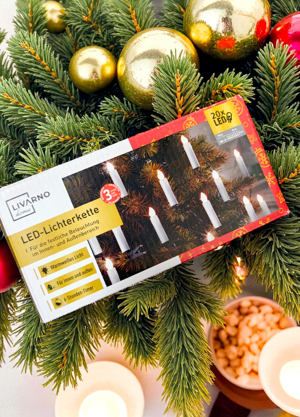 Гирлянда новогодняя Livarno Свечи на елку 20 LED на прищепках IP44 Белый (7895) - фото 7 Гирлянда новогодняя Livarno Свечи на елку 20 LED на прищепках IP44 Белый (7895) - фото 7