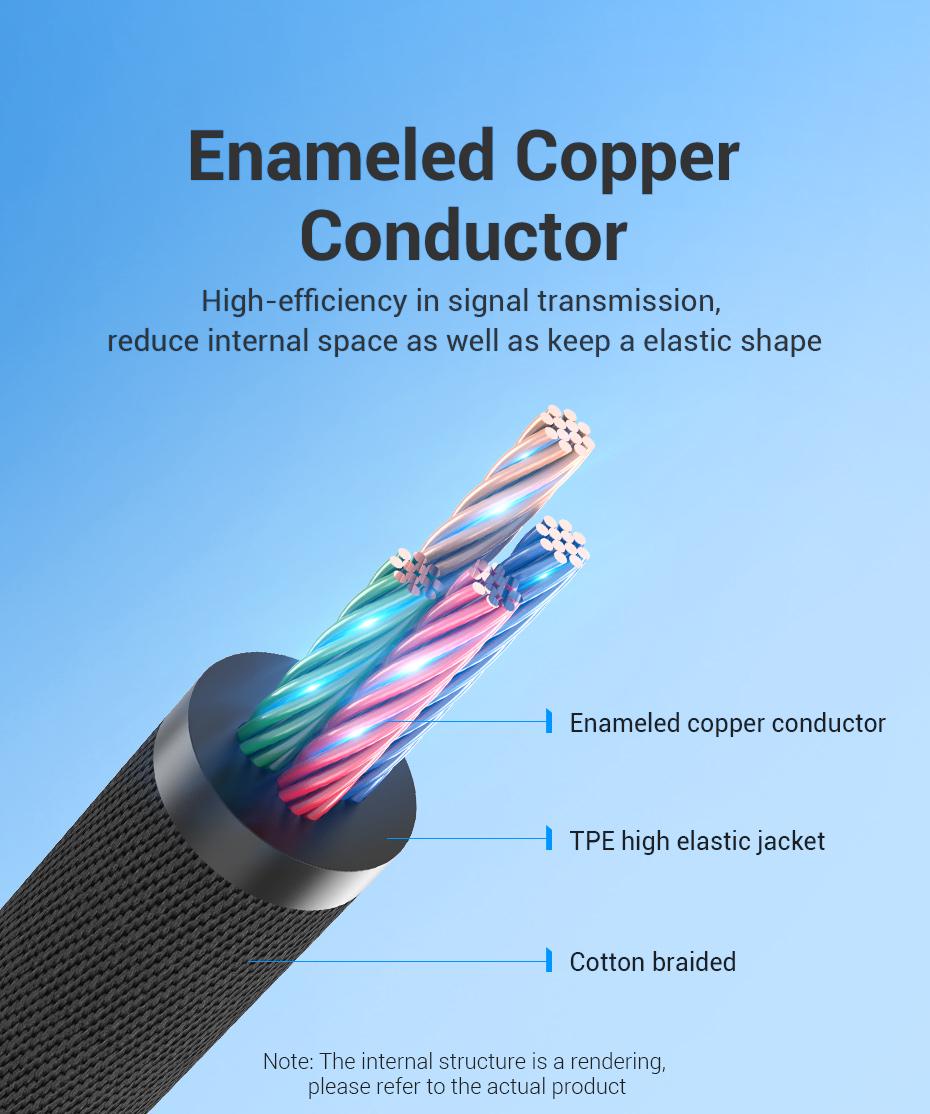 Переходник Vention 2х3.5 мм minijack-3.5 мм/minijack AUX 4-пиновая нейлоновая оплетка TRRS 1 м Черный (BBLBF) - фото 8