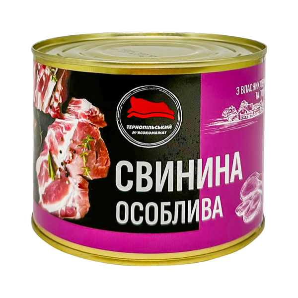 М'ясні консерви Тернопільський м'ясокомбінат "Свинина особлива" 525 г (23573815)