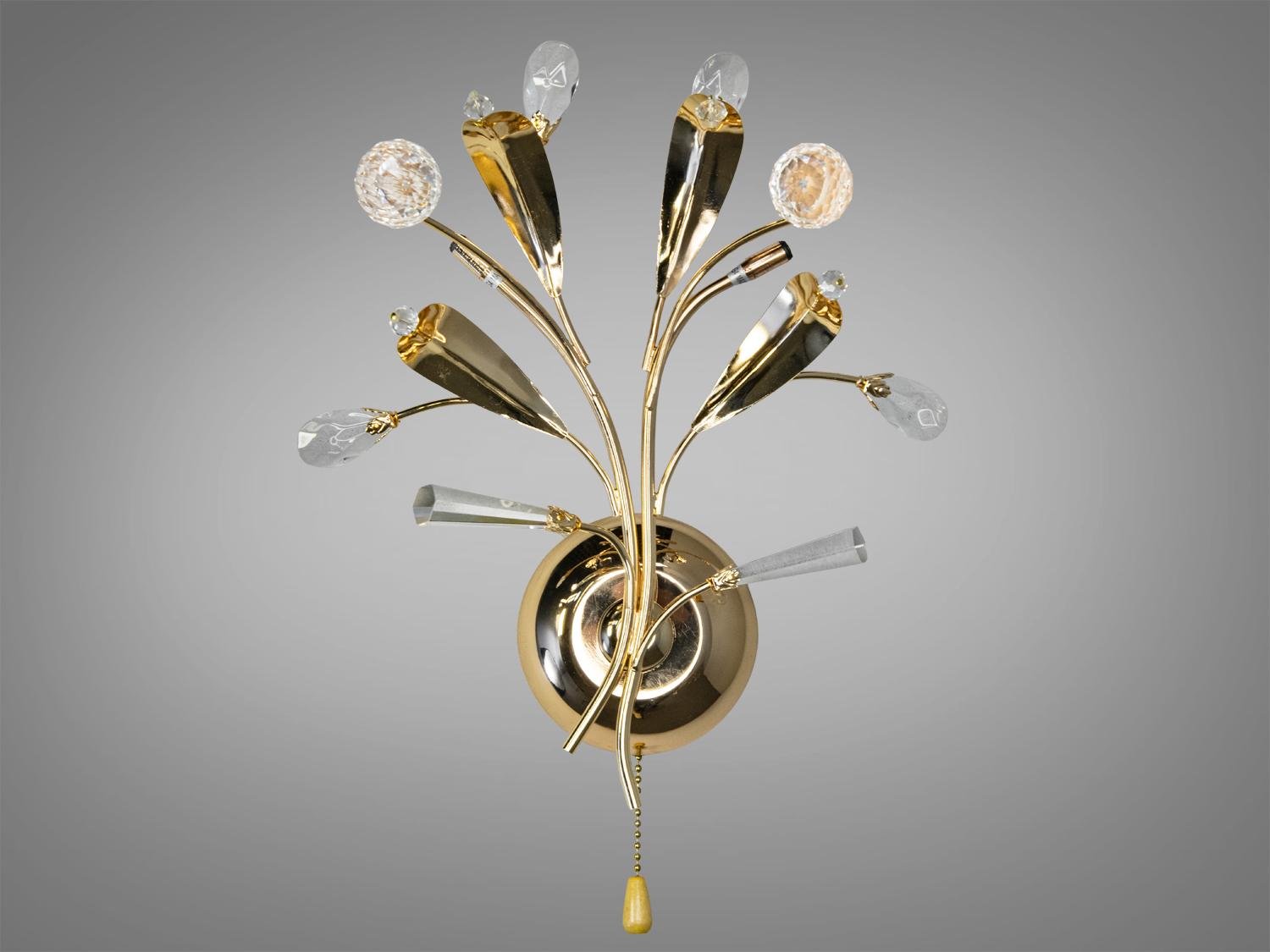 Світильник настінний з кристалами Золотий/Білий (9466/2AGW)