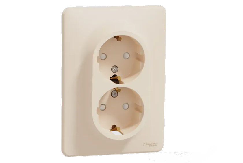 Розетка Schneider Electric Sedna Design с заземлением двойная SDD312221 Бежевый (35365394)