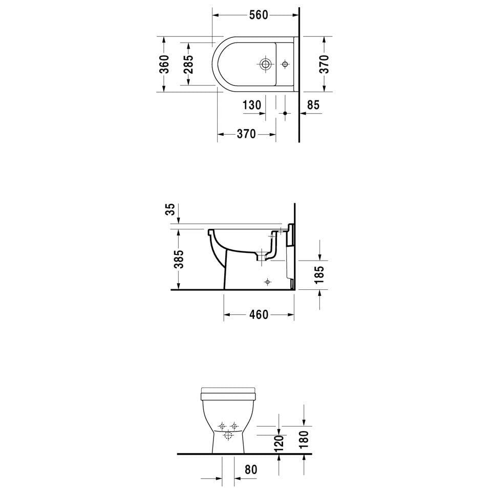 Біде підлогове DURAVIT Starсk3 2230100000 Білий (112819) - фото 2