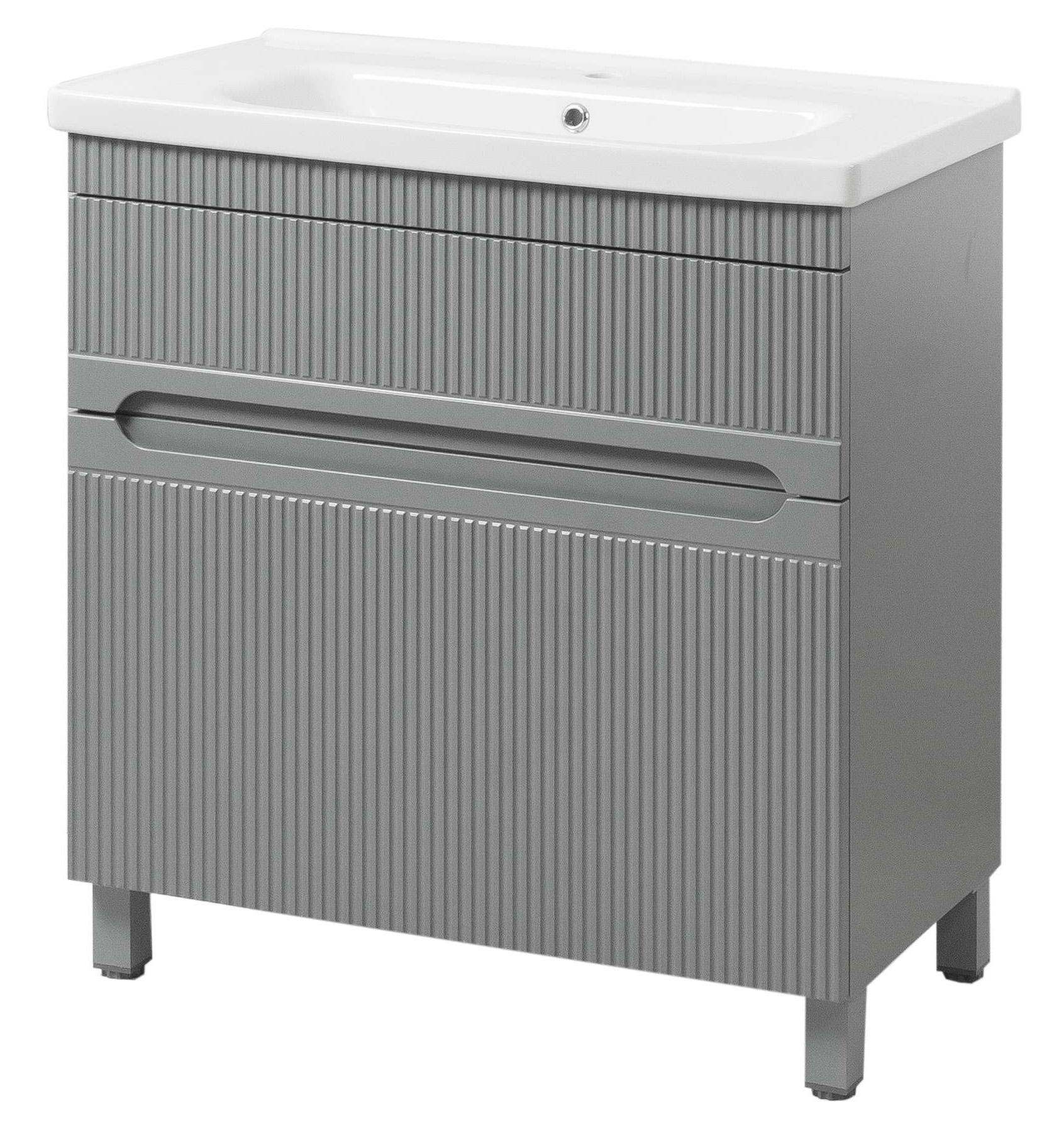 Тумба ЮВВІС Aria ТНБ-2 Д з умивальником Fenova 80 см Бетон матовий (UVV065)