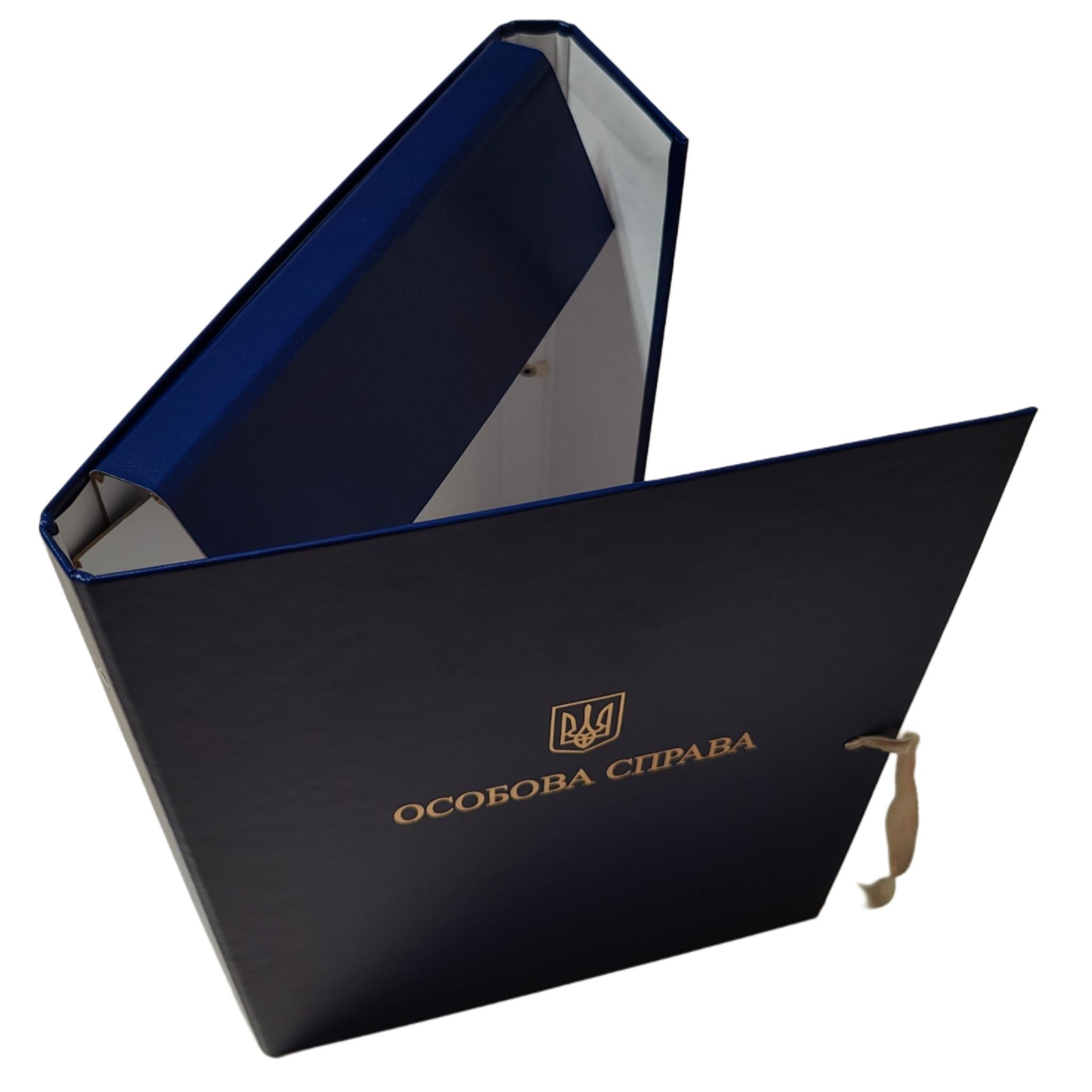 Папка Личное дело из бумвинила с тиснением под золото А4 с клапанами на завязках 30 мм (P/LD-K-А4-B-30-1)