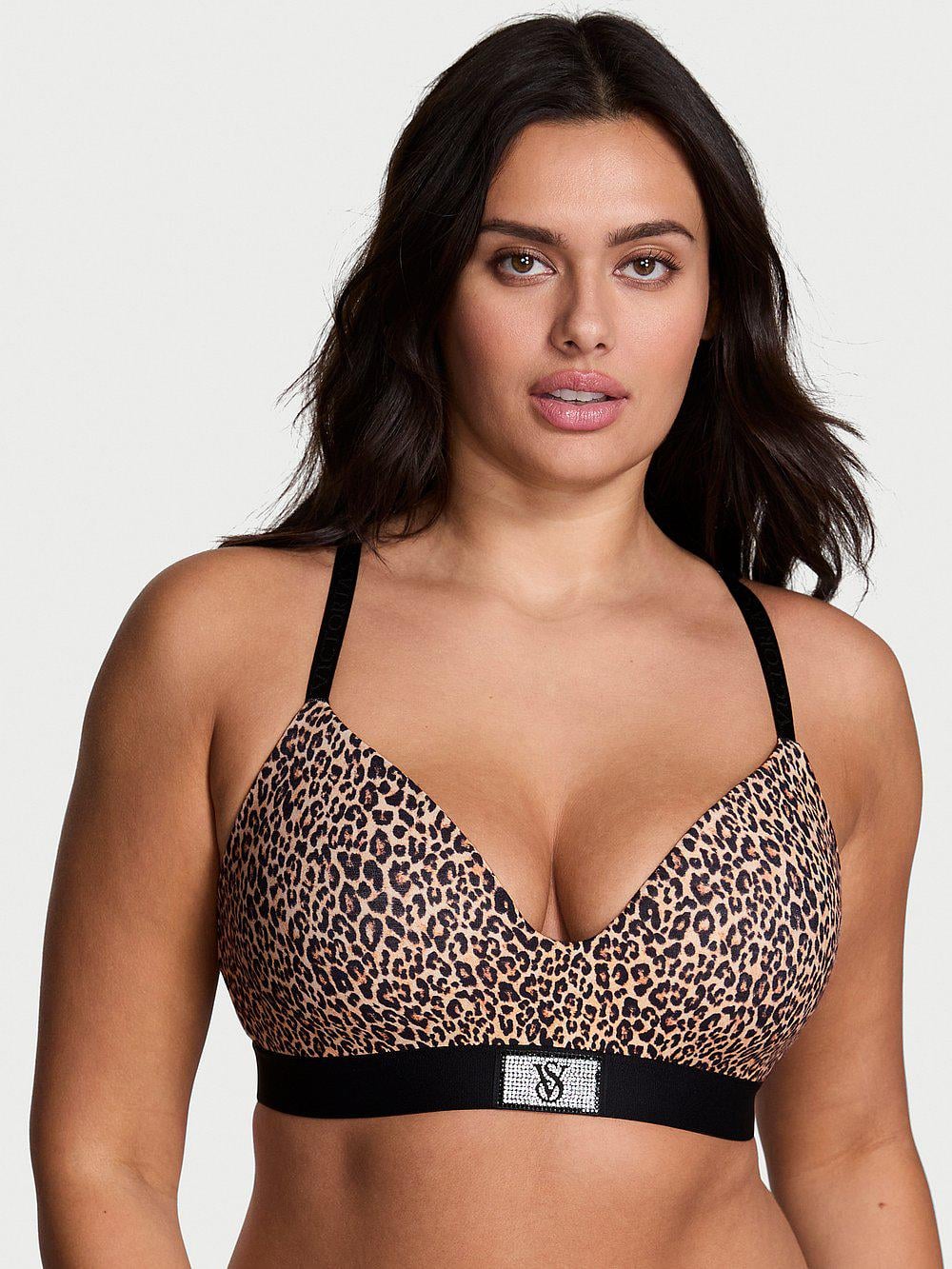 Бюстгальтер Victoria's Secret Shine Patch Lightly Lined Wireless Bra р. 36С Леопард (27204812)