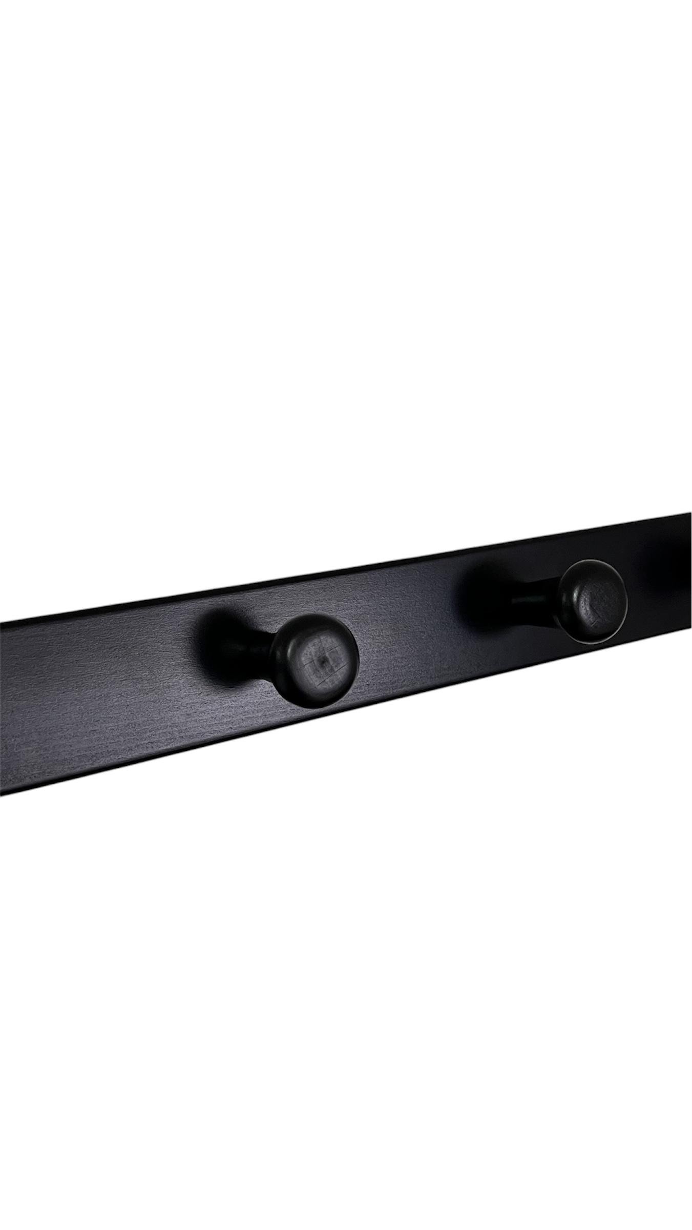 Вешалка деревянная на стену на 3 крючка черный (23602376)