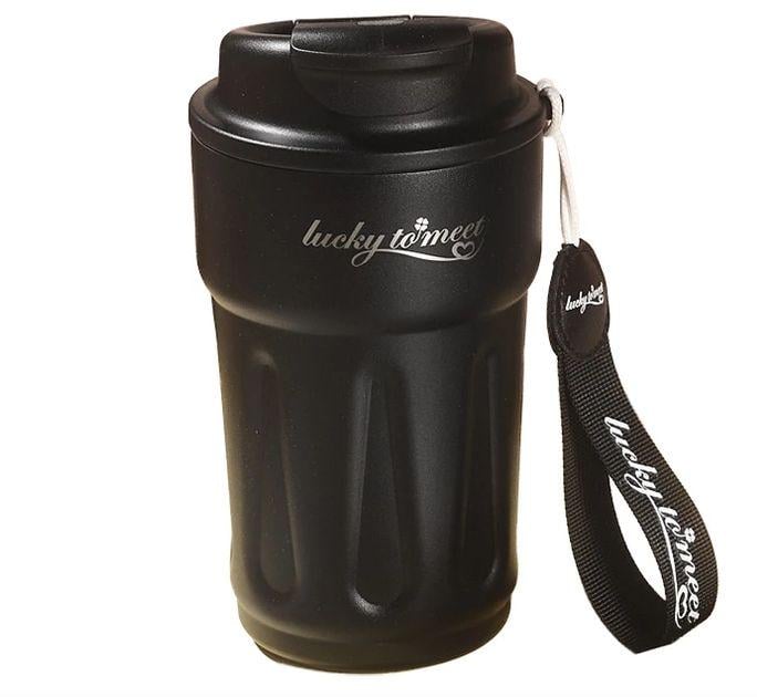 Термокухоль з інтелектуальним дисплеєм з нержавіючої сталі 420 мл Чорний (2640353627) - фото 1