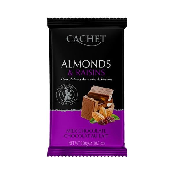 Молочный шоколад Cachet с миндалем и изюмом 300 г