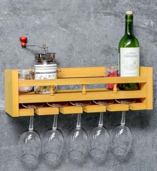 Полка для вина настенная из дерева Канаока Карри (ПНК-021803)