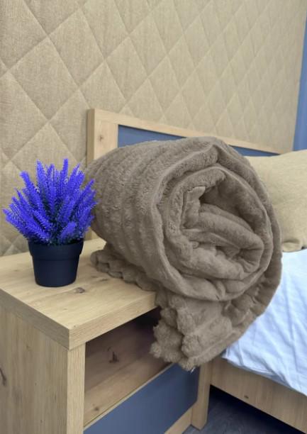 Покрывало VIP Шарпей в полоску 200х230 см Какао (87-144) - фото 2 Покрывало VIP Шарпей в полоску 200х230 см Какао (87-144) - фото 2