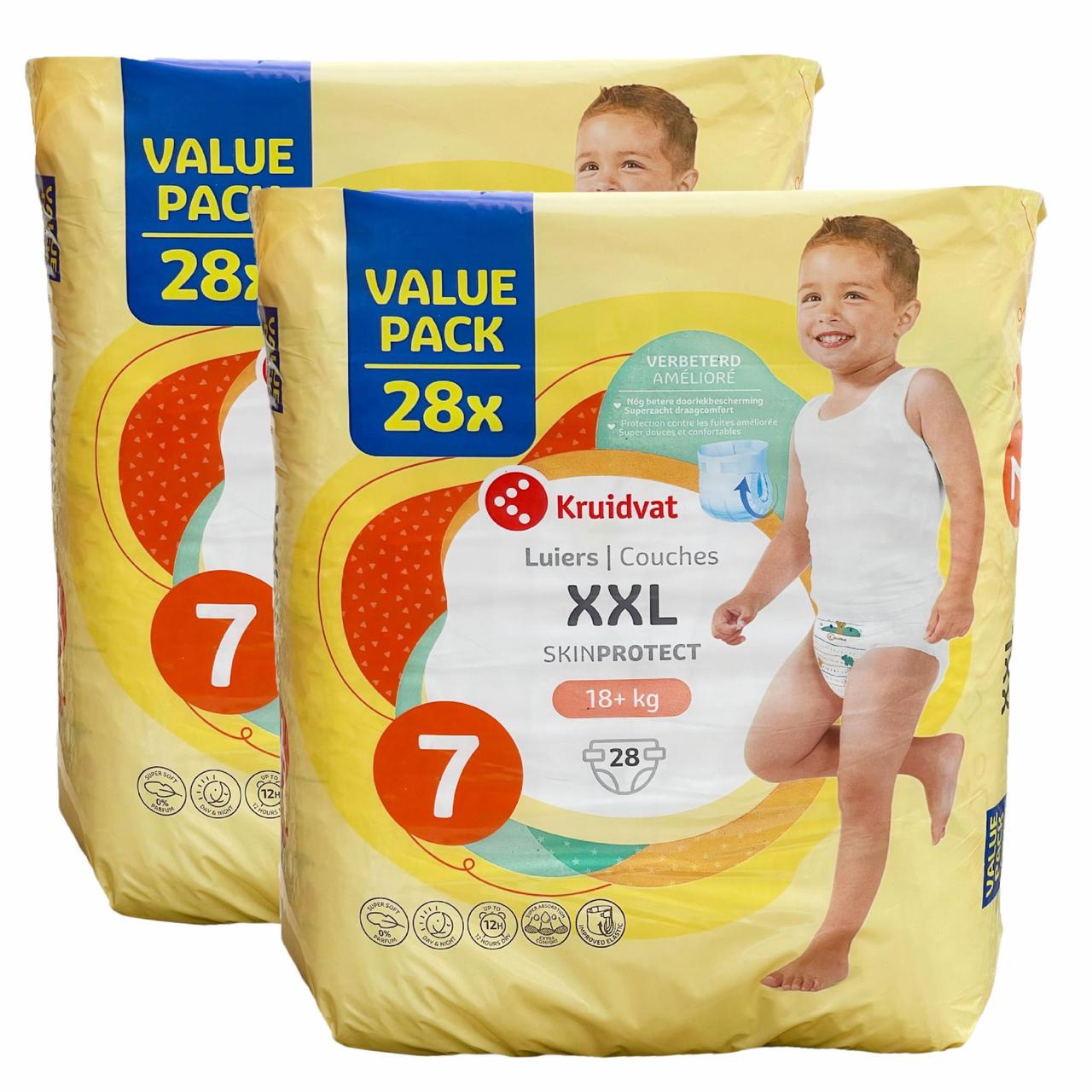 Підгузки дитячі Kruidvat XXL 7 18+ кг 56 шт. (2658552854)