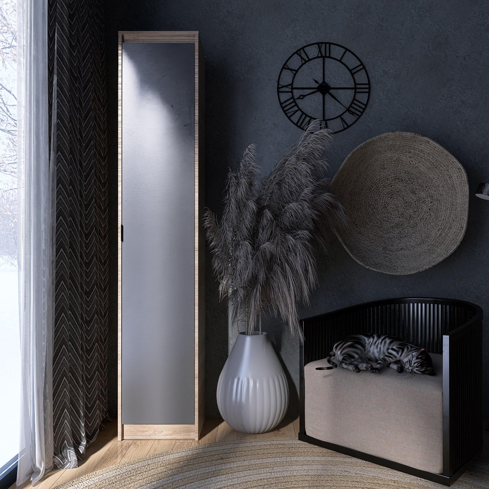 Пенал Everest Сити 400 закрытый 402х380х2046 мм Сонома/Графит (11424) - фото 2