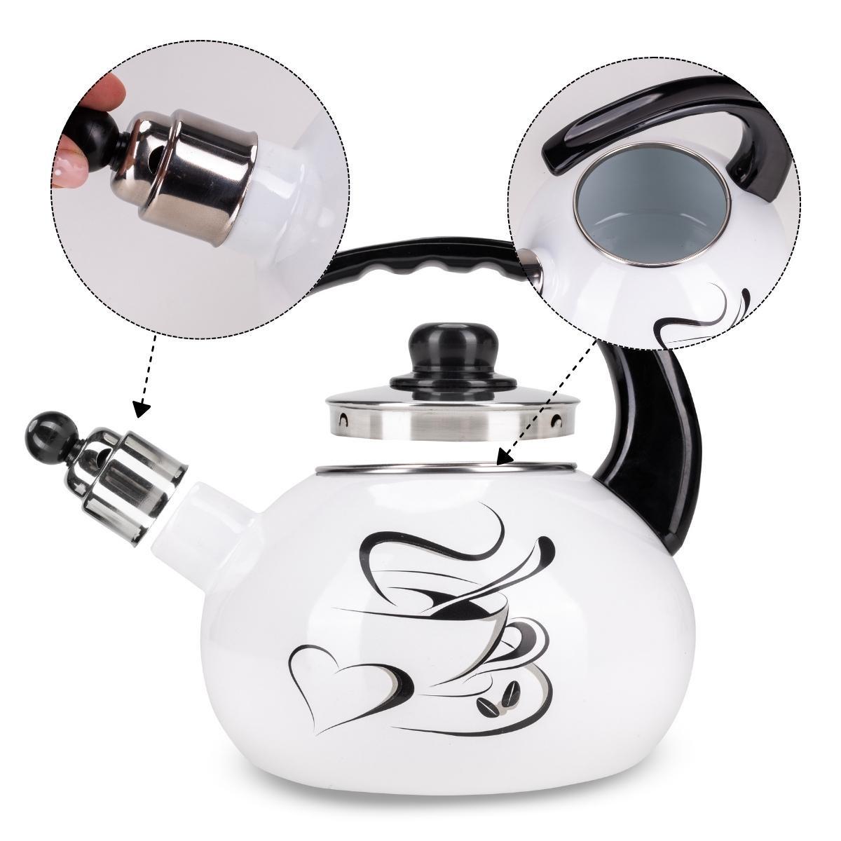 Чайник со свистком Kamille KM-1036 с рисунком из эмалированной стали 2,5 л Белый (150-84-1036) - фото 5 Чайник со свистком Kamille KM-1036 с рисунком из эмалированной стали 2,5 л Белый (150-84-1036) - фото 5