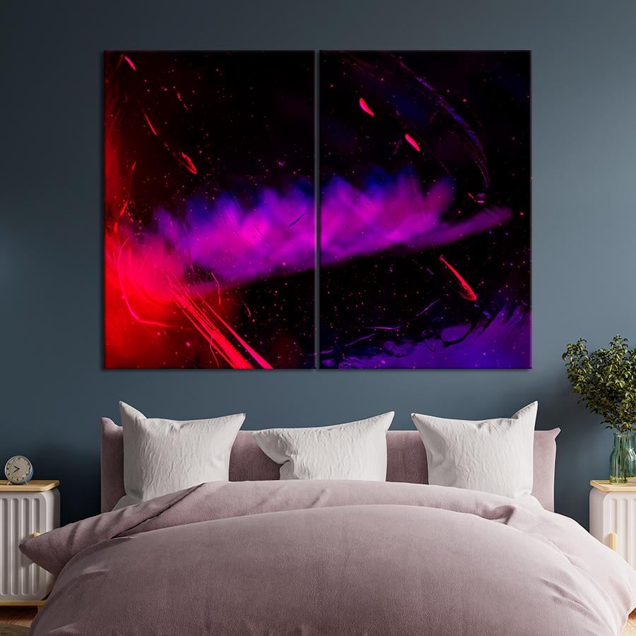 Картина Абстрактный розово-фиолетовый туман 71x51 см (A948-2)