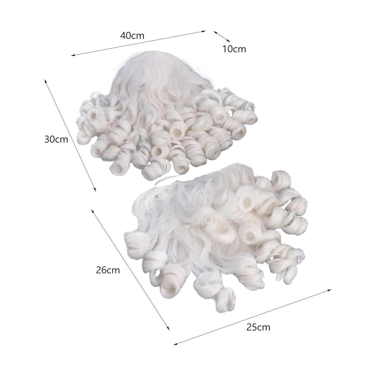 Парик Санта Клауса с бородой усами и волнистыми волосами Белый - фото 8 Парик Санта Клауса с бородой усами и волнистыми волосами Белый - фото 8