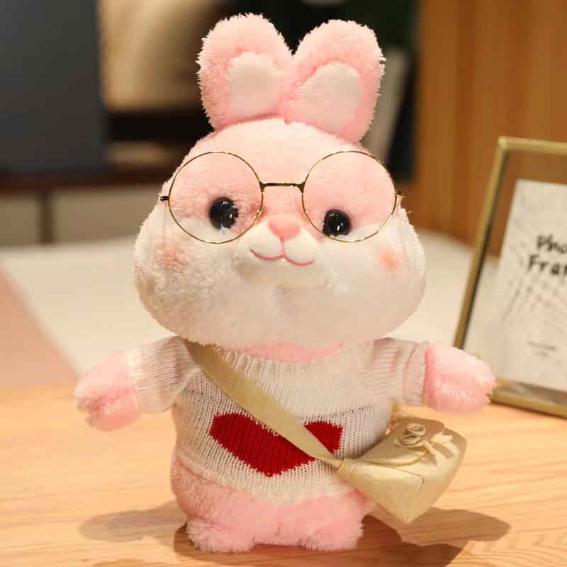 Игрушка плюшевая кролик Cafe Mimi Лалафанфан с сердцем и сумочкой 30 см Белый