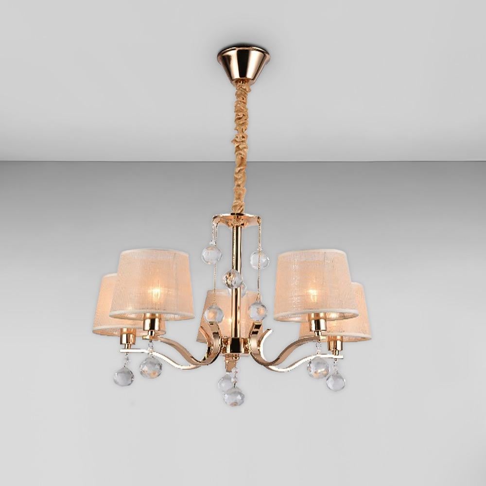 Люстра подвесная с абажуром Light House SRS-18495/5 Золотистый