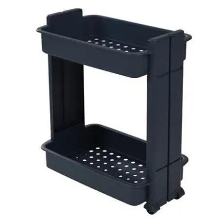 Полка-органайзер Motek MR-02 двухъярусная на колесах Антрацитовый (54855) Полка-органайзер Motek MR-02 двухъярусная на колесах Антрацитовый (54855)